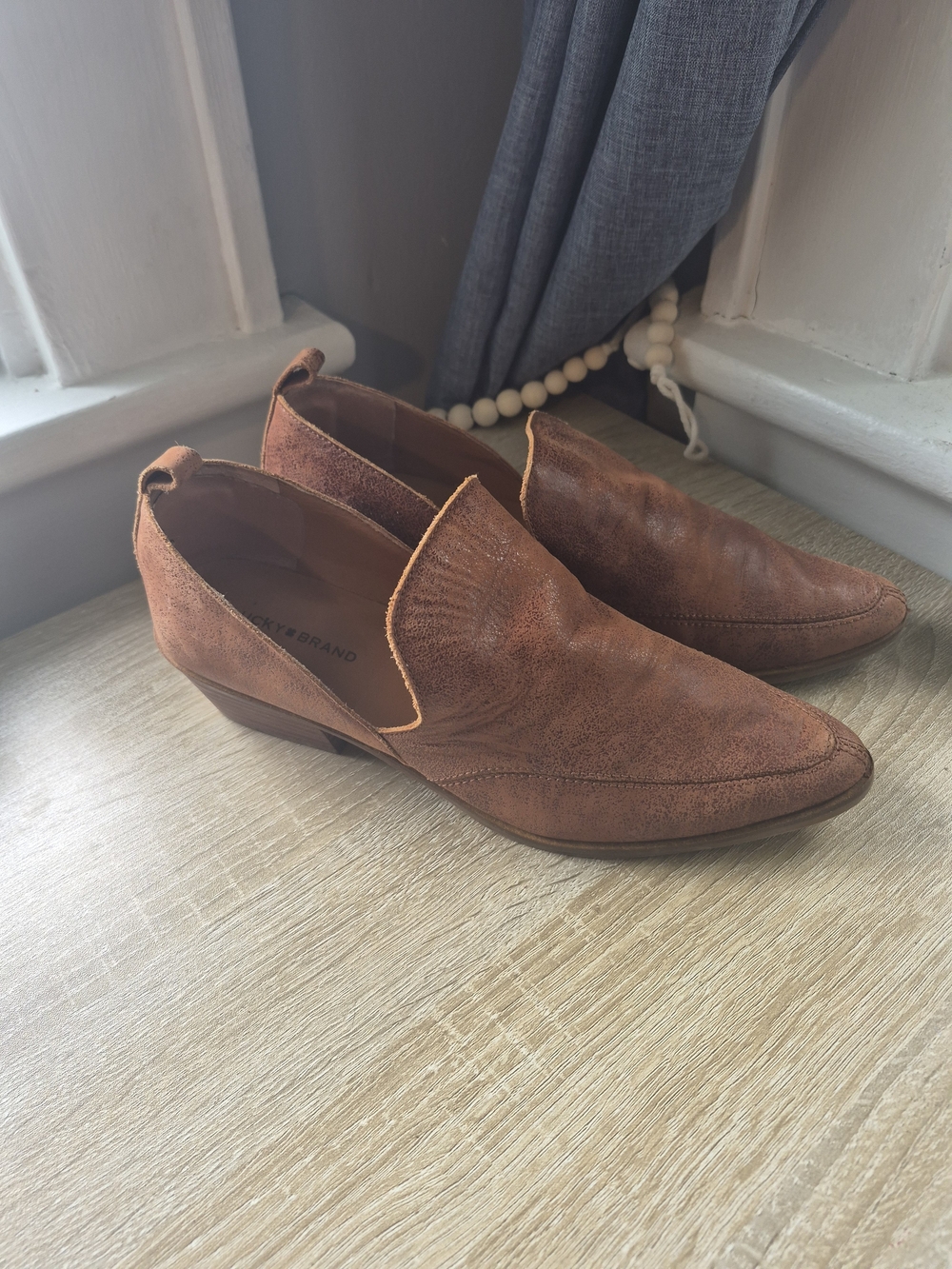 Lucky Brand Slip-On Ankle Brown Boots, Size 8.5
